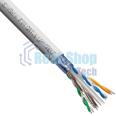 Кабель ExeGate FUTP4-C6-CCA-S23-IN-PVC-GY-305 FTP 4 пары кат.6 CCA, 0.57мм (23AWG), экран, 305м, серый, PVC