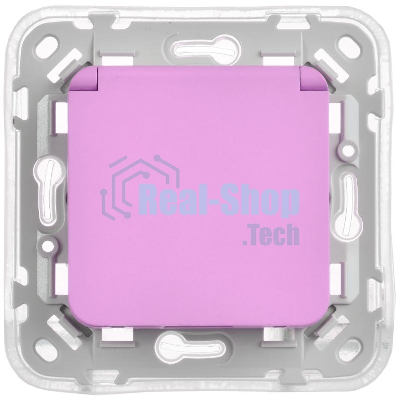FLITE Розетка с заземлением со шторками с крышкой быстрозажимные клеммы 16А IP44 РСшкр11-1-44-ФлПр пурпурный | FI-R16-16-1-44-K99 | IEK