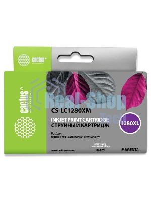 Картридж струйный Cactus CS-LC1280XM пурпурный (16,6 мл) для Brother MFC-J6510/6910DW
