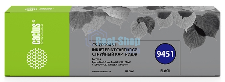 Картридж струйный Cactus CS-EPT9451 черный пигментный (90 мл) для Epson WF-C5290DW/C5790DW