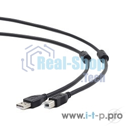 Кабель Gembird/Cablexpert USB 2.0 Pro, AM/BM, 4.5м, экран,2феррит.кольца, черный, пакет