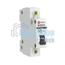 Выключатель автоматический EKF mcb4729-1-20C 1P 20А (C) 4,5кА ВА 47-29 EKF Basic