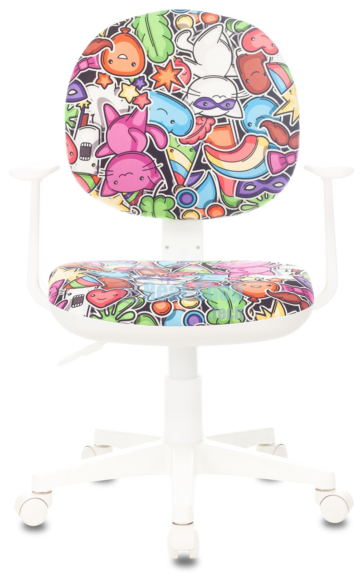 Кресло детское Бюрократ CH-W356AXSN мультиколор маскарад, крестовина пластик, пластик белый