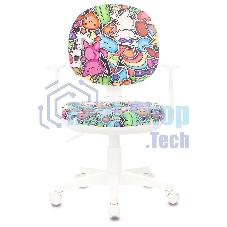 Кресло детское Бюрократ CH-W356AXSN мультиколор маскарад, крестовина пластик, пластик белый
