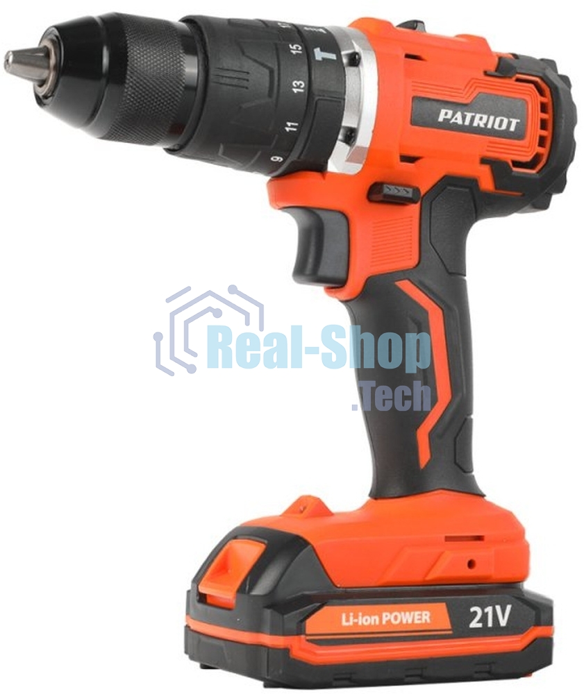 Дрель-шуруповерт Patriot BR 210Li-h UES, 21 В, 2 Ач, 50 Нм, бесщеточный, ударный