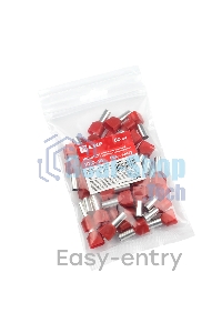 Наконечник штыревой втулочный изол. НШвИ(2) 10.0-14 (уп.50шт) EKF nhvi2-10.0-14