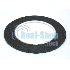 Скотч двусторонний черный вспененный с зеленой защитной лентой толщина 0.5мм ширина 3мм 10м