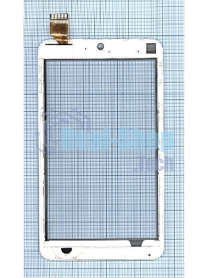 Сенсорное стекло (тачскрин) для Евросеть E-TAB 7.11, белое с рамкой