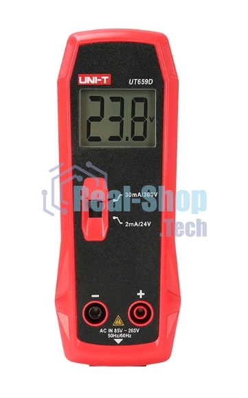 Тестер светодиодов UNI-T UT659D Выходное напряжение (24В; 300В); Выходной ток (2 мА; 30 мА); Непрерывность Выходное напряжение: 5 В (постоянный ток); Измерение сопротивления: 0~99,9 Ом; Диапазон входного сигнала (от 85 В до 265 В при 50/60 Гц); Функция по
