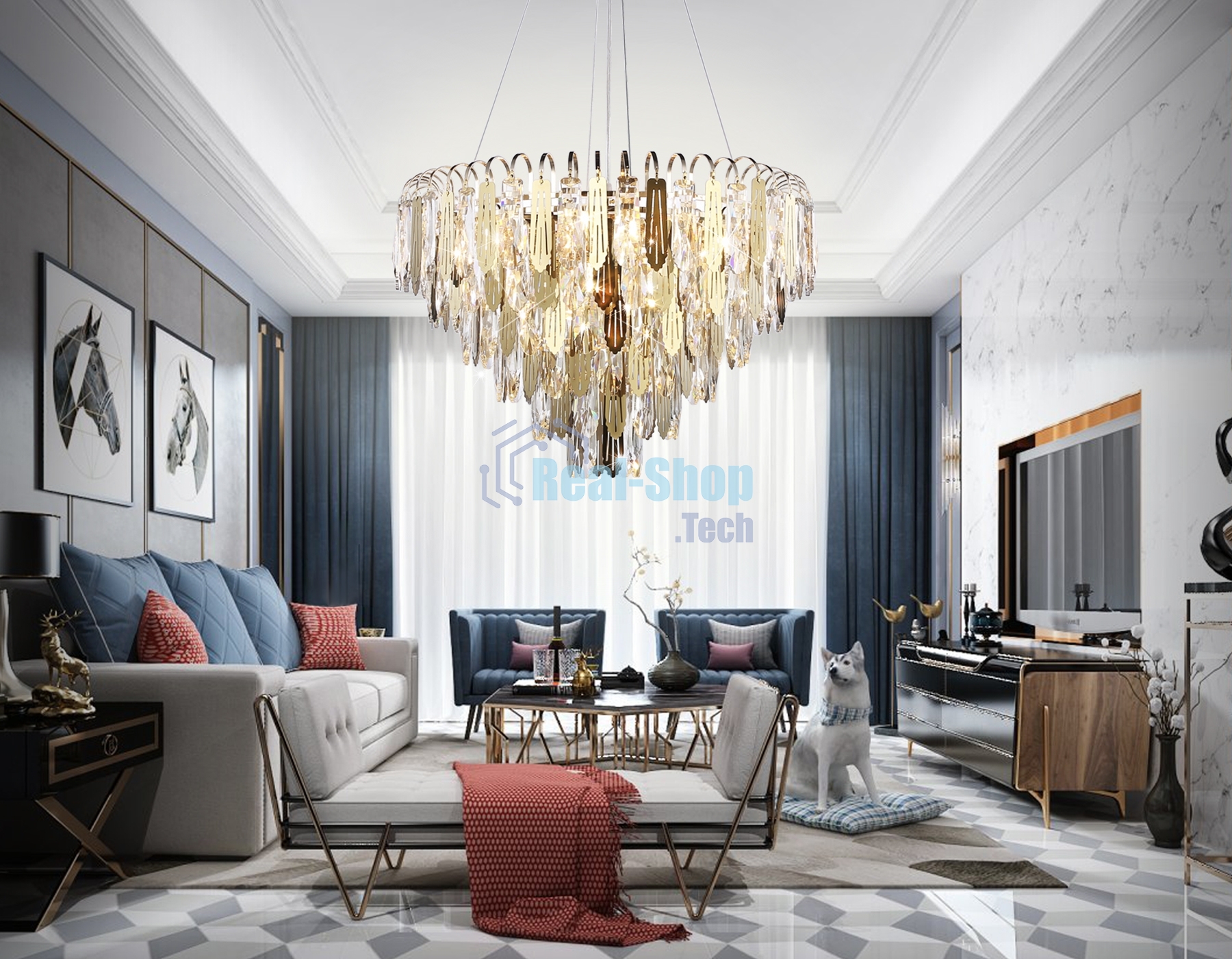 Светильник Ambrella light TR5258/11 SGD/CL золото/прозрачный E27*11 max 40W D600*400