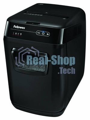 Шредер Fellowes AutoMax 150C FS-46801(01/02)* (секр.P-4)/фрагменты 4x38 мм,/150лист./32лтр./Уничт:скрепки, скобы, пл.карты,CD диски