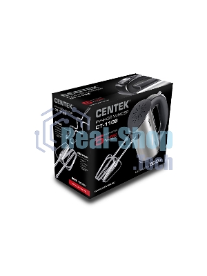 Миксер ручной Centek CT-1108 черный/стальной, 600 Вт