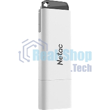 Флешка USB Netac U185 (NT03U185N-016G-20WH), 16Gb, USB 2.0, R/W 25/10, белый/серый