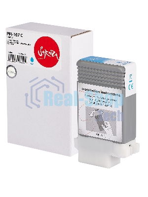 Картридж струйный Sakura 6706B001 (PFI-107 C) для Canon, голубой, 130 мл.