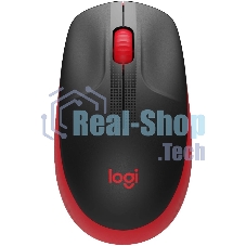 Мышь беспроводная Logitech M190 черный/красный, 1000 dpi, радиоканал, USB, кнопки - 3