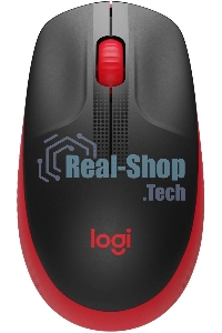 Мышь беспроводная Logitech M190 черный/красный, 1000 dpi, радиоканал, USB, кнопки - 3