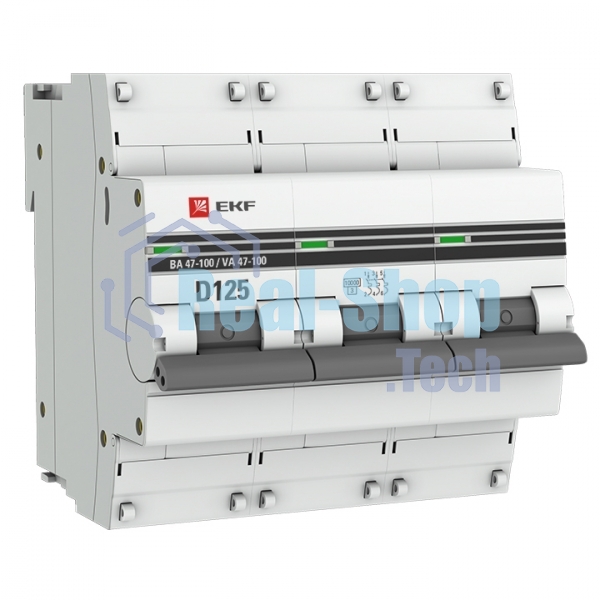 Выключатель автоматический модульный 3п D 125А 10кА ВА 47-100 PROxima EKF mcb47100-3-125D-pro