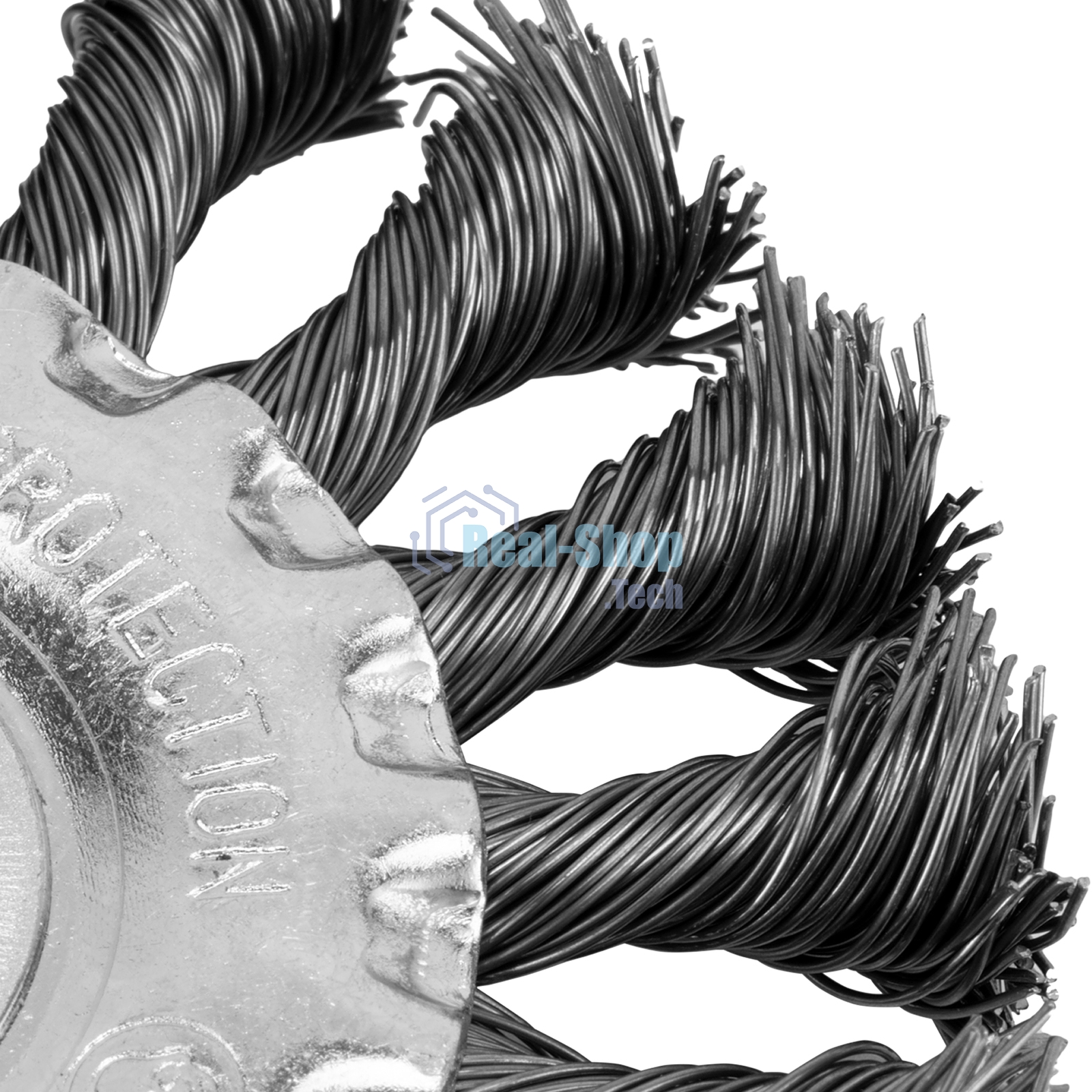 Щетка для УШМ Сибртех 100 мм, посадка 22,2 мм, Плоская, крученая проволока 0,5 мм