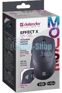 Мышь беспроводная Defender Effect X MS-095 черный, 1600 dpi, радиоканал, USB, кнопки - 6