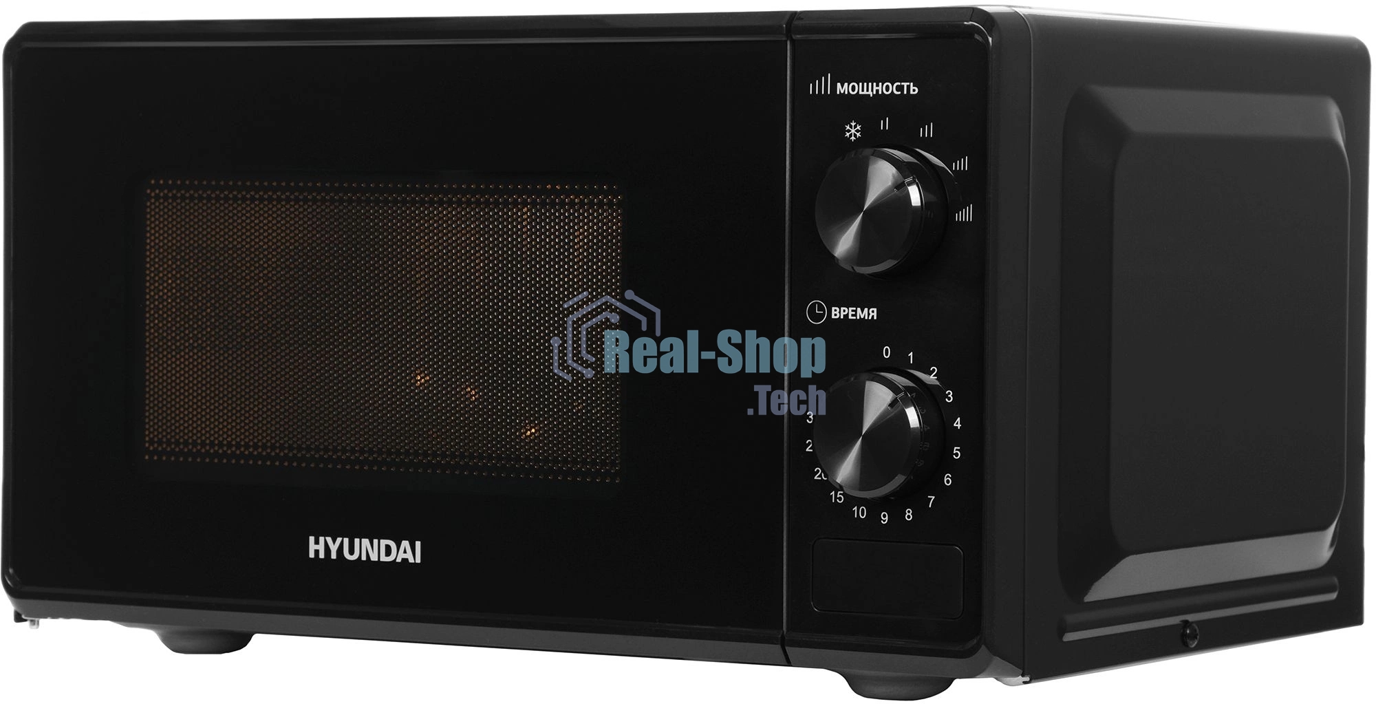Микроволновая печь Hyundai HYM-M2045 черный, 20 л, 700 Вт, переключатели - поворотный механизм