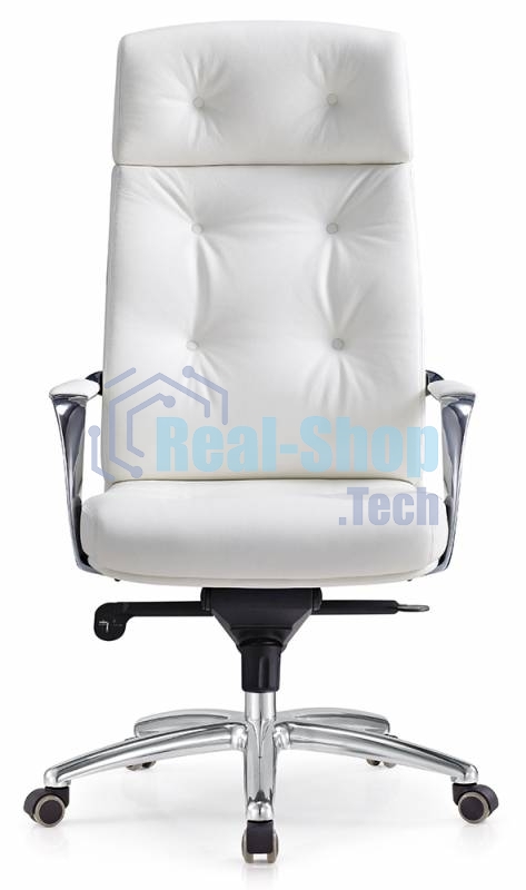 Кресло руководителя Бюрократ DAO/WHITE белый, кожа, крестовина алюминий