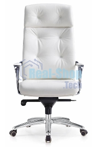 Кресло руководителя Бюрократ DAO/WHITE белый, кожа, крестовина алюминий