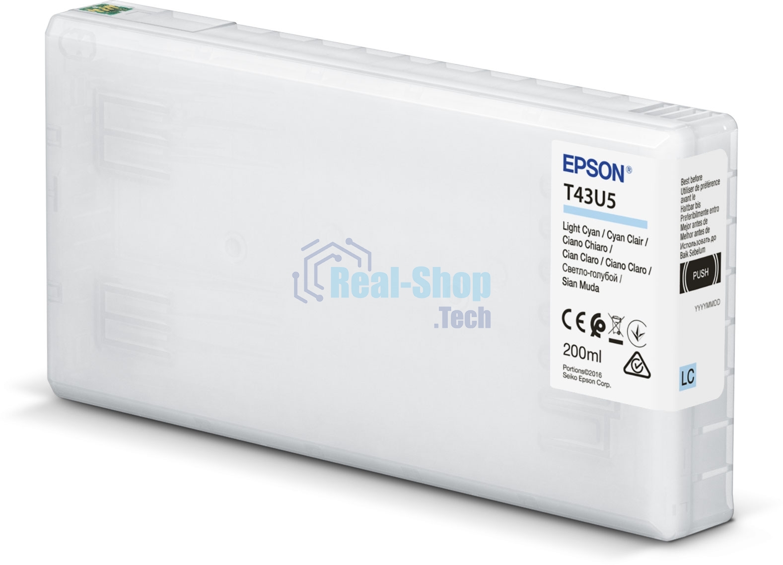 Картридж струйный Epson T43U (C13T43U540) светло-голубой (200 мл) для SureLab SL-D800