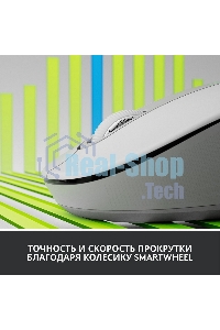 Мышь беспроводная Logitech Signature M650 L белый, 4000 dpi, радиоканал, Bluetooth, USB, кнопки - 5