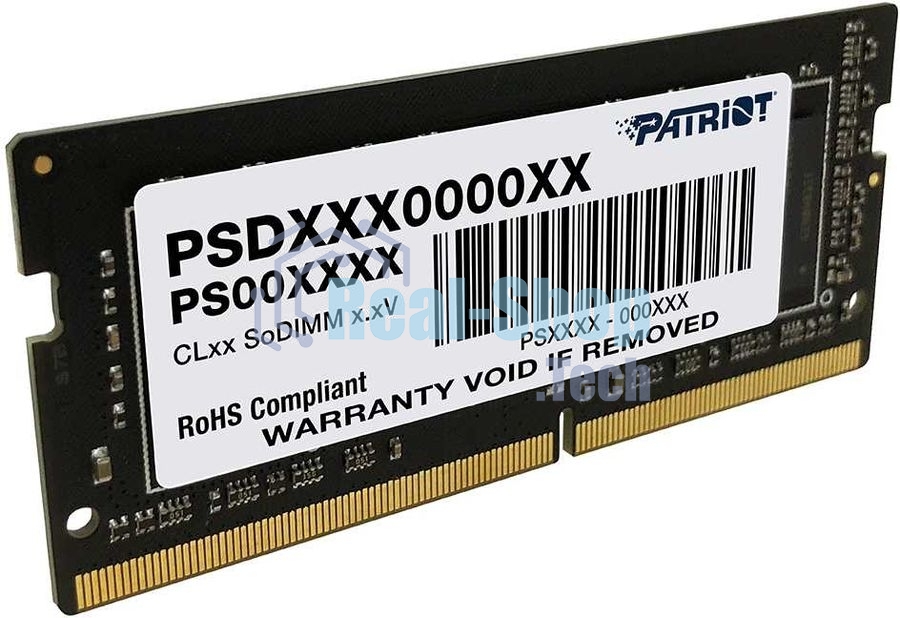 Оперативная память Patriot Signature, DDR4, 16GB (1x16 GB), 3200 MHz, CL22, SO-DIMM