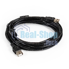 Удлинитель USB 2.0 ExeGate EX-CCF-USB2-AMAF-5.0F (Am/Af, позолоченные контакты, ферритовые кольца, 5м)