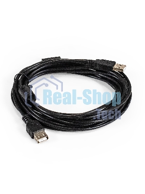 Удлинитель USB 2.0 ExeGate EX-CCF-USB2-AMAF-5.0F (Am/Af, позолоченные контакты, ферритовые кольца, 5м)