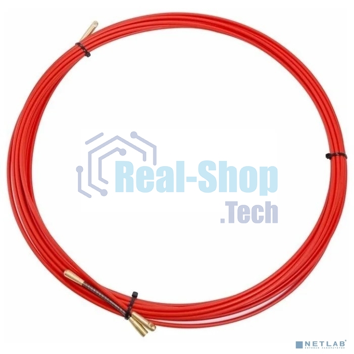 Протяжка кабельная Rexant (мини УЗК в бухте), стеклопруток, d=3,5мм, 15м красная