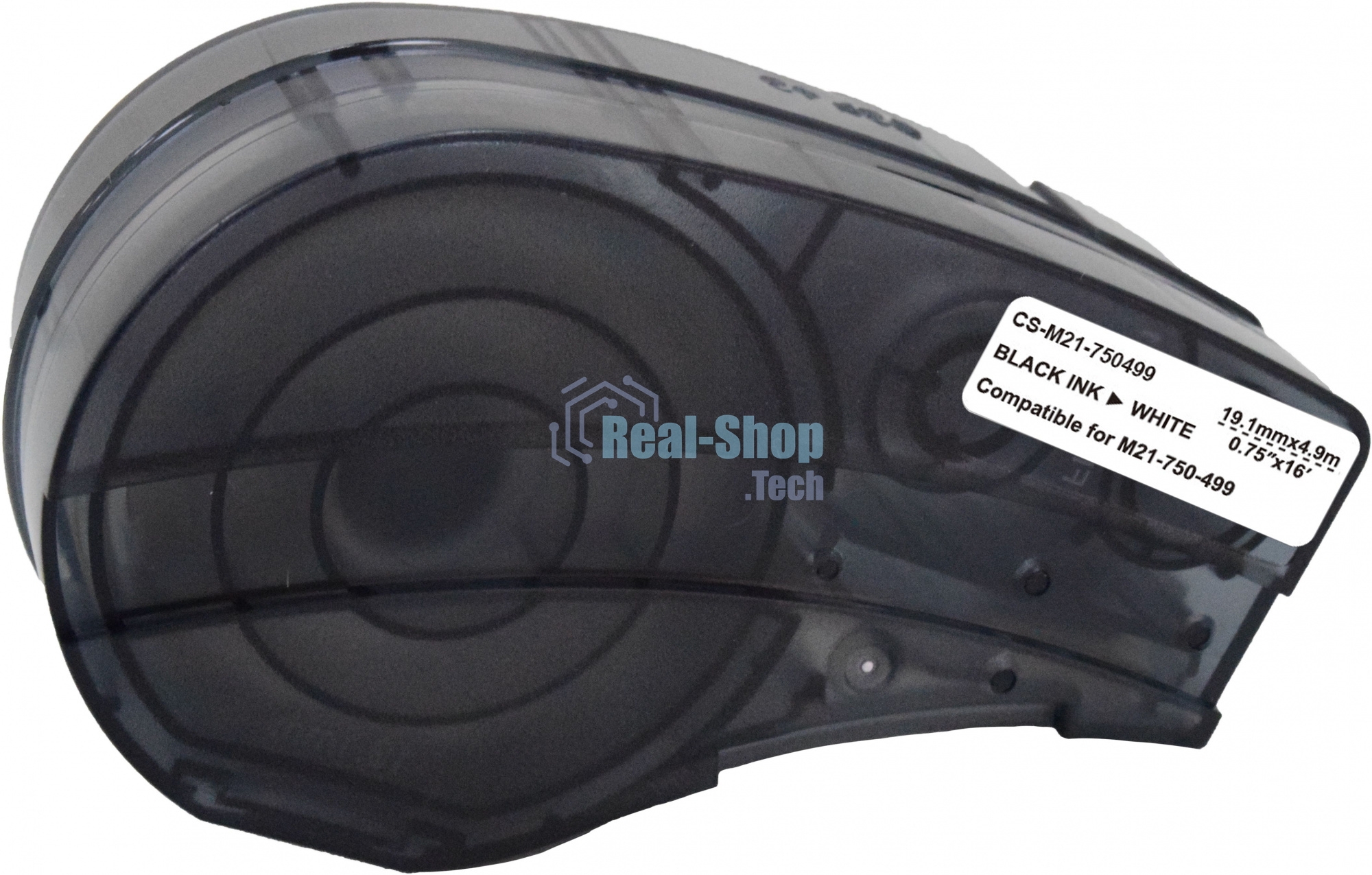 Картридж ленточный Cactus CS-M21-750499 черный шрифт, белый фон (19.1 мм, 4.9 м) для Brady BMP21-PLUS, BMP21-LAB