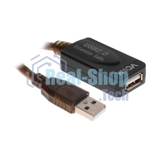 Кабель-адаптер VCOM VUS7049-20M USB2.0-repeater, удлинительный активный <Am-->Af 20м