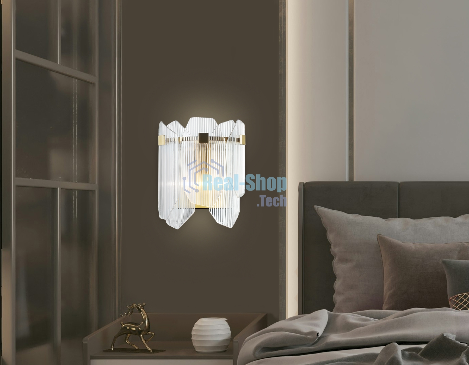 Настенный светильник Ambrella light LH31257/2 BS/CL латунь/прозрачный E14*2 max 40W 220*150*270