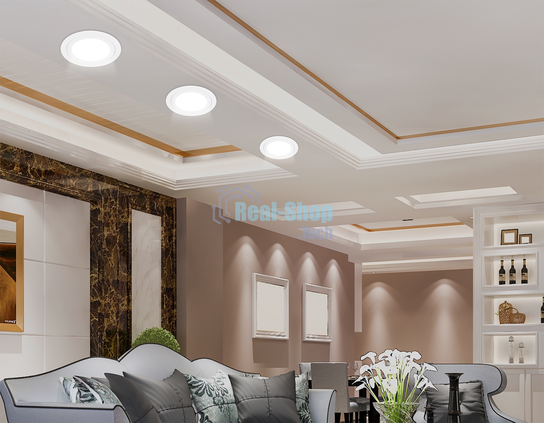 Светильник Ambrella light TN6601 WH белый IP44 GX53 max 15W D110*23