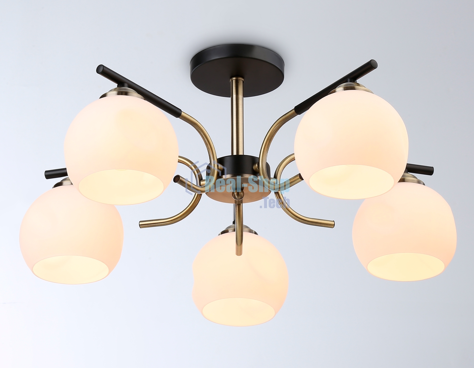 Светильник Ambrella light TR303312/5 BK/SB/FR черный/бронза/белый матовый E27*5 max 60W D560*250