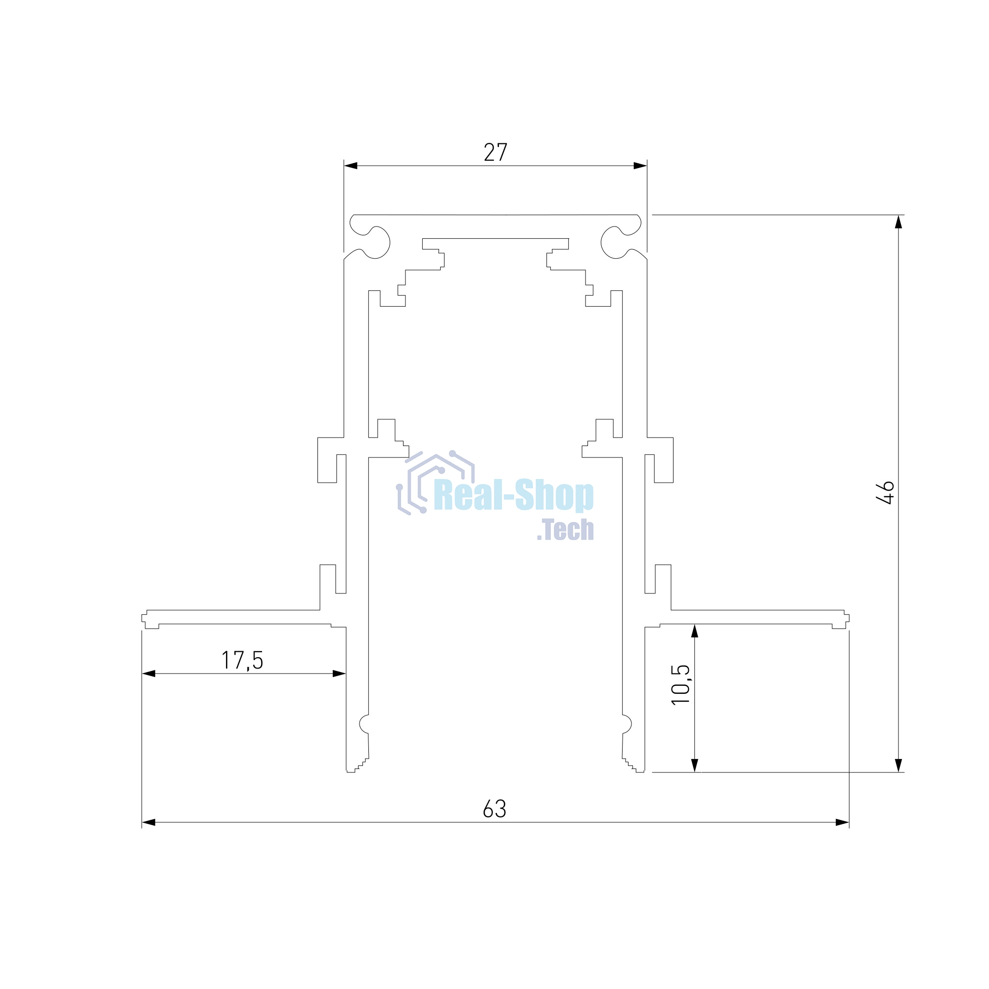 Slim Magnetic Шинопровод встраиваемый под ГКЛ 9,5мм (черный) (3м) 85210/00