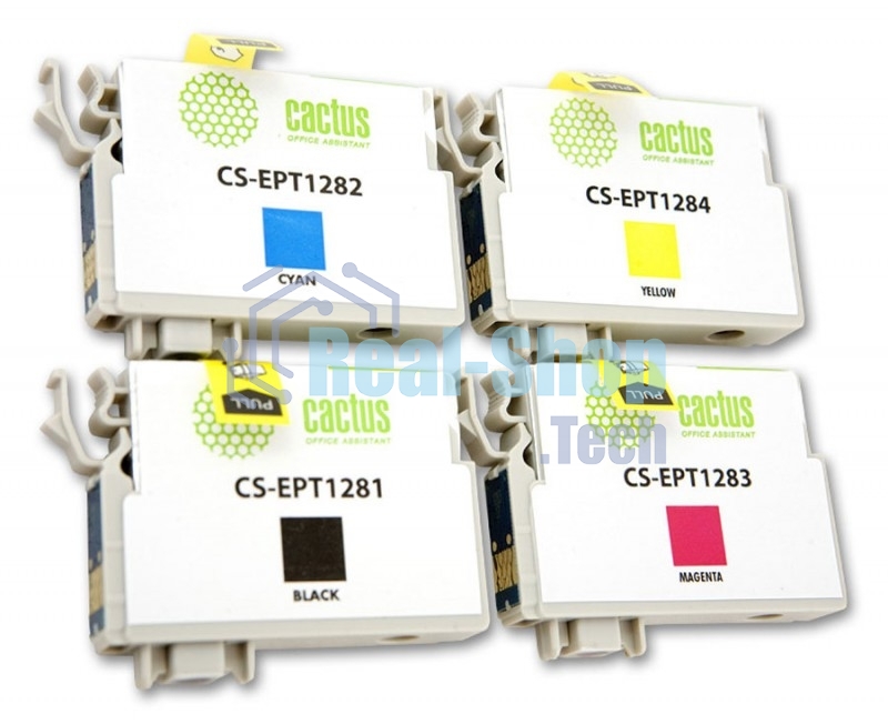 Картридж струйный Cactus CS-EPT1285 черный/голубой/пурпурный/желтый (31 мл) для Epson Stylus SX125/SX425W/SX420W/S22/Office BX305F/BX305FW