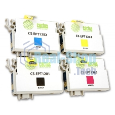 Картридж струйный Cactus CS-EPT1285 черный/голубой/пурпурный/желтый (31 мл) для Epson Stylus SX125/SX425W/SX420W/S22/Office BX305F/BX305FW