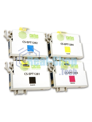 Картридж струйный Cactus CS-EPT1285 черный/голубой/пурпурный/желтый (31 мл) для Epson Stylus SX125/SX425W/SX420W/S22/Office BX305F/BX305FW