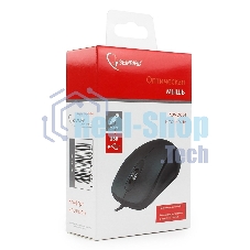 Мышь проводная Gembird MOP-100 черный, 1000 dpi, USB, кнопки - 3