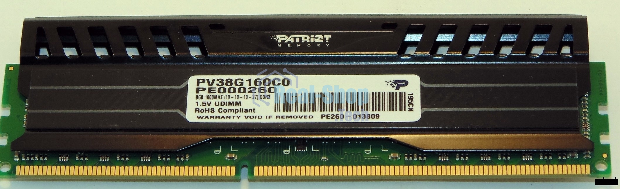 Оперативная память Patriot Viper 3, DDR3, 8GB (1x8 GB), 1600 MHz, CL10, DIMM, радиатор, черный