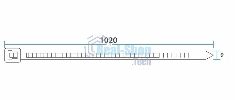Хомут-стяжка кабельная нейлоновая Rexant 1020 x9,0 мм, черная, упаковка 100 шт.