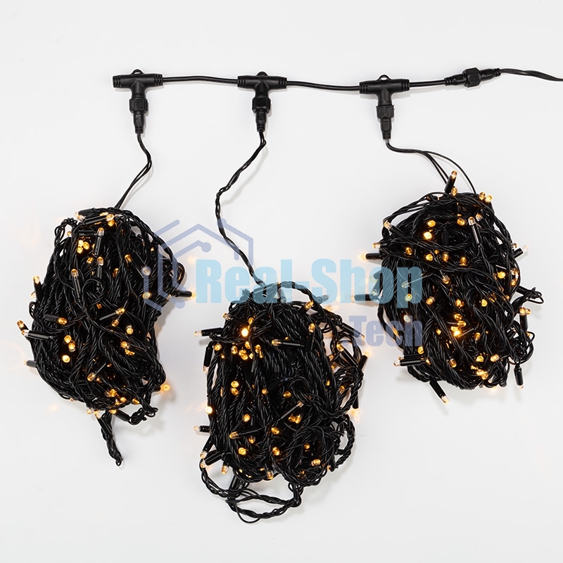 Гирлянда Neon-night LED ClipLight 24V, 3 нити по 20 м, свечение с динамикой, цвет диодов желтый