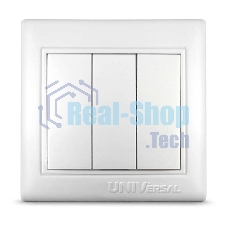 Выключатель 3-кл. СП Севиль 10А IP20 белый Universal С0043
