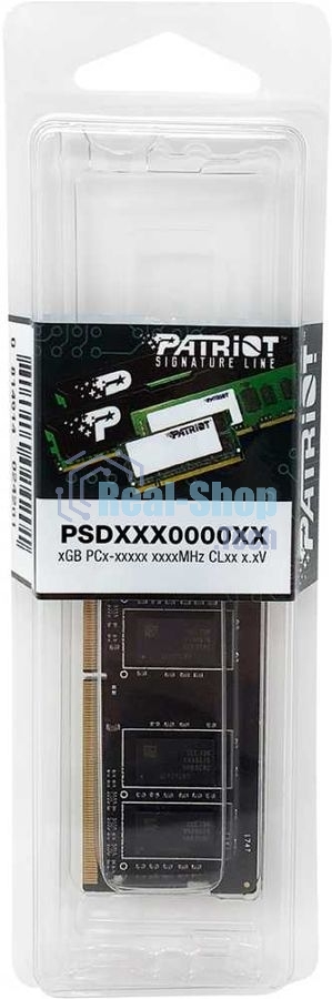 Оперативная память Patriot Signature, DDR4, 16GB (1x16 GB), 3200 MHz, CL22, SO-DIMM