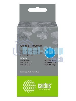 Картридж ленточный Cactus CS-M21-1000427 черный шрифт, белый фон (25.4 мм, 4.27 м) для Brady BMP21-PLUS, BMP21, BMP21-LAB
