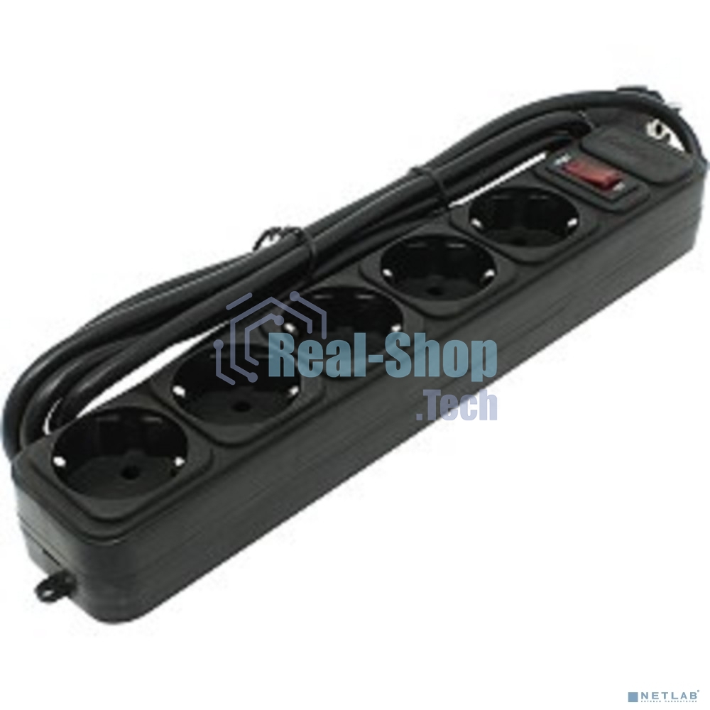 Сетевой фильтр ExeGate EX221185RUS SP-5-3B (5 розеток, 3 м, евровилка, черный)