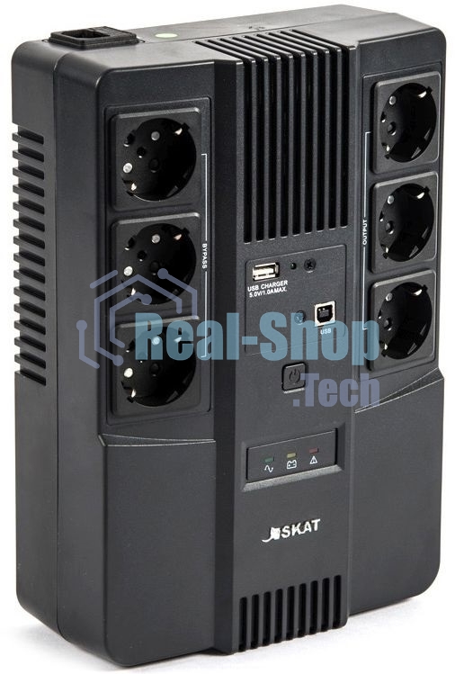 Источник бесперебойного питания Бастион SKAT-UPS 600 AI 220В 360Вт 1АКБ 7А·ч внутр. меандр. стаб-ция напр-я. 6 выходов (8998)